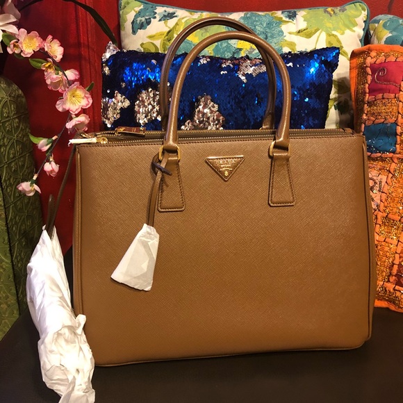 Prada Handbags - Prada saffiano medium double zip tote 1BA786